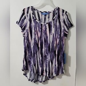 Simply Vera Vera Wang Petite Women's Abstract Print Shirt. NWT